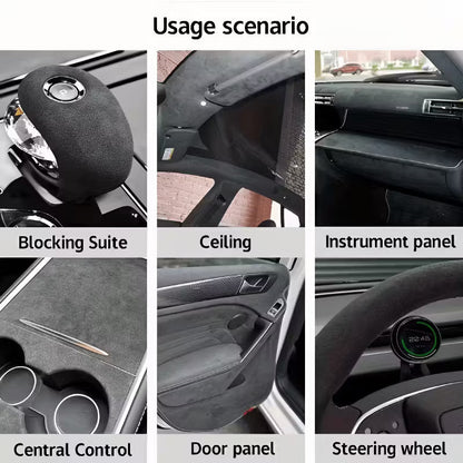 🚗 50% OFF Today Only 🔥 High-quality Italian suede | Microfiber Suede Fabric self Adhesive car Wrapping